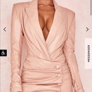 House of CB ‘Peony’ vegan leather tux bodysuit